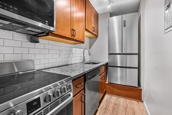 Modern kitchen with custom cabinet