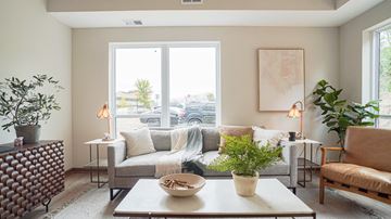 South St. Paul apartment for rent - a living room with a couch and a coffee table