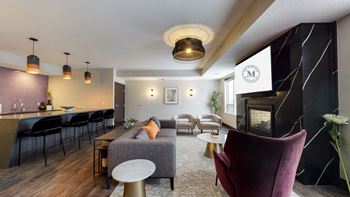 Sky lounge with fireplace