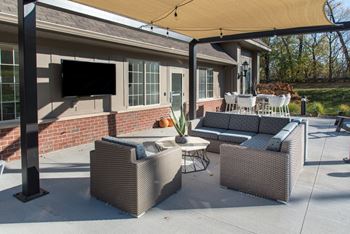 Outdoor lounge with tv