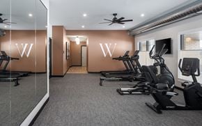Waconia apartment for rent - A gym with treadmills and exercise bikes.