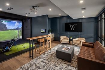 Enjoy our state-of-the-art full swing golf & sports simulator—a premium amenity designed for both serious golfers and casual game players and lounge