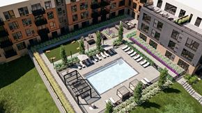 Rosemount apartment for rent - Drone View Of Pool at Copper at Rosecott, Rosemount