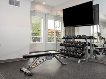 Fitness room with weights
