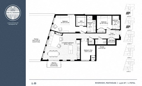 Floor plan for 3 beds, 2.5 baths, 1571 sqft
