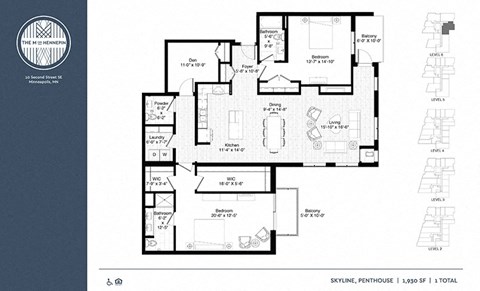 Floor plan for 3 beds, 2.5 baths, 1931 sqft