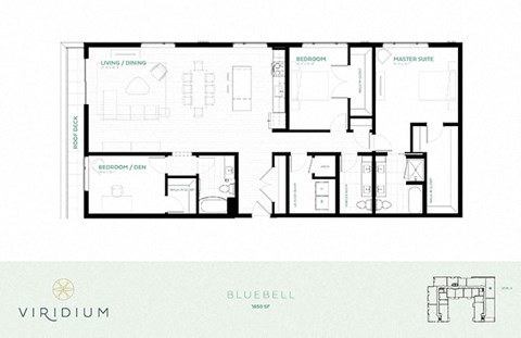 Floor plan for 3 beds, 2.5 baths, 1850 sqft