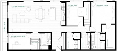 Floor plan for 3 beds, 2.5 baths, 1850 sqft