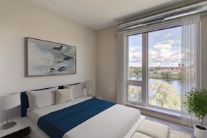 Minneapolis apartment for rent - A Bedroom with a View of the City at Peregrine Apartments, Minneapolis, Minnesota