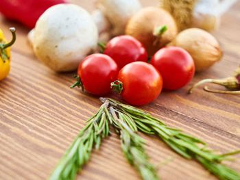 Fresh veggies on kitchen island