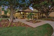 Santa Clara apartment for rent - a patio with a gazebo and trees at Summerwood Apartments, Santa Clara, CA 95050