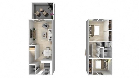 Floor plan for 2 beds, 1.5 baths, 1150 sqft
