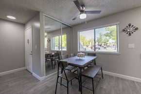 Livermore apartment for rent - an empty dining room with a table and chairs at Diablo Vista, Livermore, CA