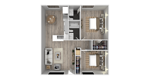 Floor plan for 2 beds, 1.5 baths, 900 sqft
