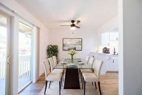 Santa Clara apartment for rent - A dining room with a table set for six at Summerwood Apartment , California, 95050