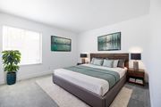 Santa Clara apartment for rent - A bedroom with a large bed and two pictures on the wall at Summerwood Apartment , California