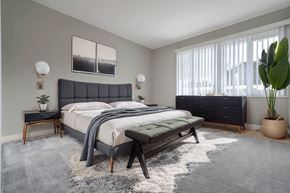 Sausalito apartment for rent - A bedroom with a large bed and a bench at The Pier at Sausalito, Sausalito, CA