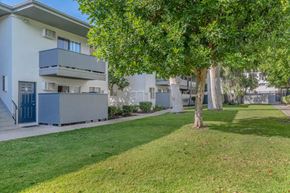 Tarzana apartment for rent - an apartment building with a lawn and trees in front of it at BLVD Apartments LLC, Tarzana, CA