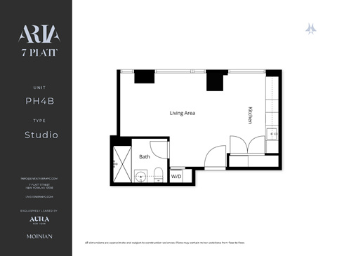 Floor plan for studio, 1 bath, 511 sqft