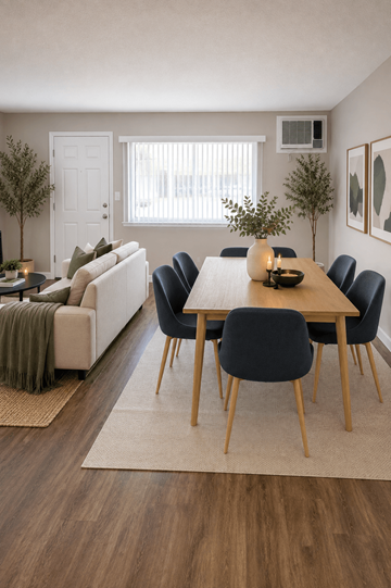 Livermore apartment for rent - A dining room with a table and chairs.