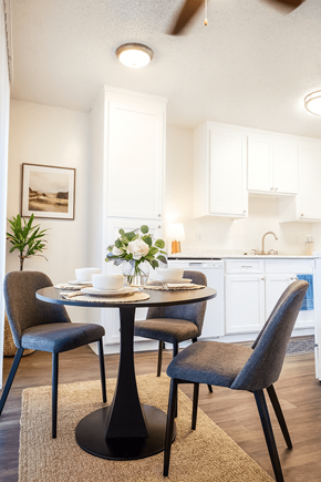 Walnut Creek apartment for rent - A dining room with a table and chairs.