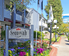 Concord apartment for rent - a building with a sign that reads sequoyah apartments