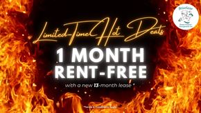 East York apartment for rent - A promotional image offering a 1 month rent-free deal with a new 13-month lease.