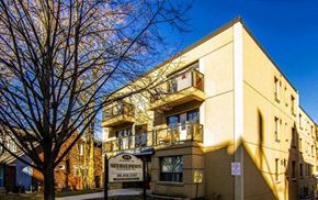 Toronto apartment for rent - A building with a sign that says "The Westin" in front of it.