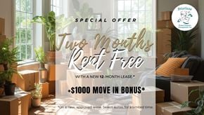 Scarborough apartment for rent - A promotional image for a special offer of two months rent free with a new 12-month lease from Briarlane Brand Property.