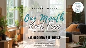 London apartment for rent - A promotional image for a special offer on a lease with a bonus.