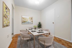 North York apartment for rent - A dining room with a table set for four.