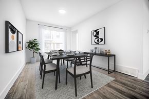 Waterloo apartment for rent - A dining room with a table and chairs.