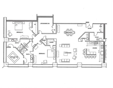 Floor plan for 3 beds, 2 baths, 3193 sqft