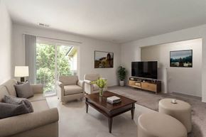 Waterford apartment for rent - a living room with a couch a table and a television