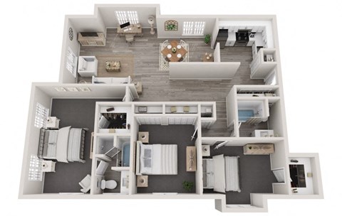 Floor plan for 3 beds, 2 baths, 2000 sqft