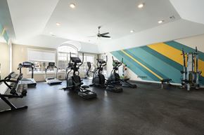 Commerce Township apartment for rent - A gym with a variety of exercise equipment.