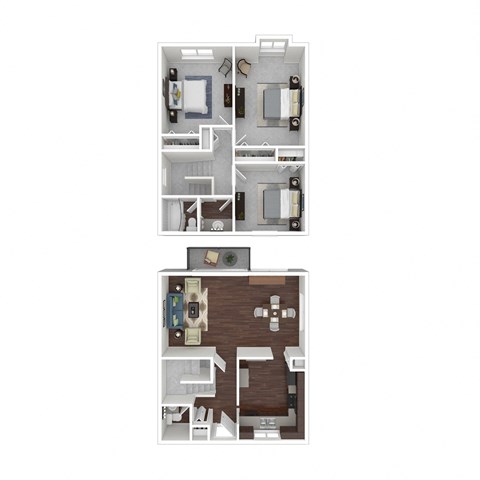 Floor plan for 3 beds, 1.5 baths, 1010 sqft