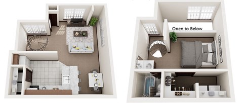 Floor plan for 1 bed, 1 bath, 720 sqft