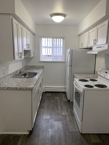 Galley style kitchen