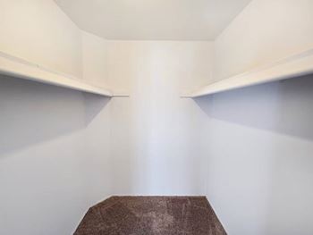 Spacious walk-in closets