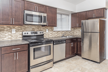 Sleek stainless steel appliances*