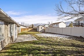 Provo apartment for rent - the backyard of a house with a yard and a chain link fence and a house