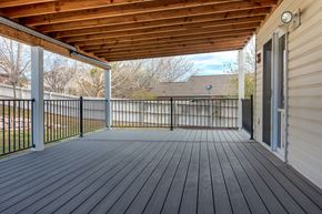 Saratoga Springs apartment for rent - the deck of a home with a wooden roof and a balcony