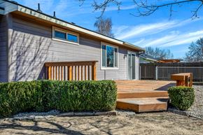 Meridian apartment for rent - the front of a house with a wooden deck