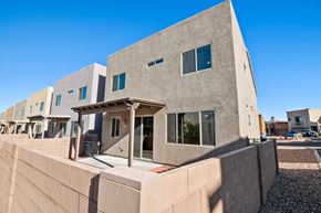 Vail apartment for rent - A modern house with a flat roof and a covered entrance.