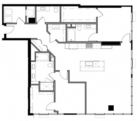 Floor plan for 2 beds, 2.5 baths, 1725 sqft