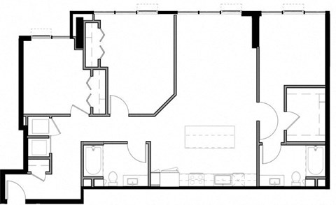 Floor plan for 3 beds, 2 baths, 1429 sqft