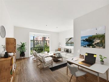 San Francisco apartment for rent - a living room with a couch and a table