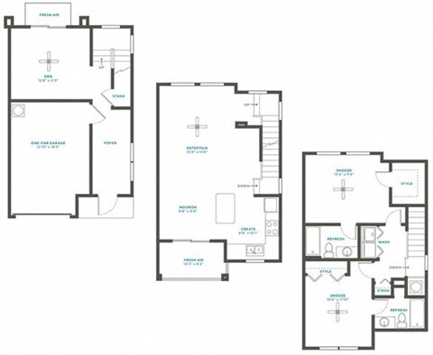 Floor plan for 2 beds, 2 baths, 1520 sqft