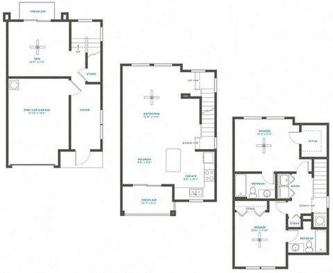 Floor plan for 2 beds, 2 baths, 1520 sqft